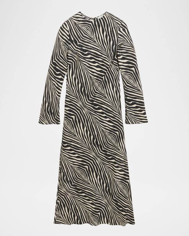 Parise Zebra-Print Maxi Dress